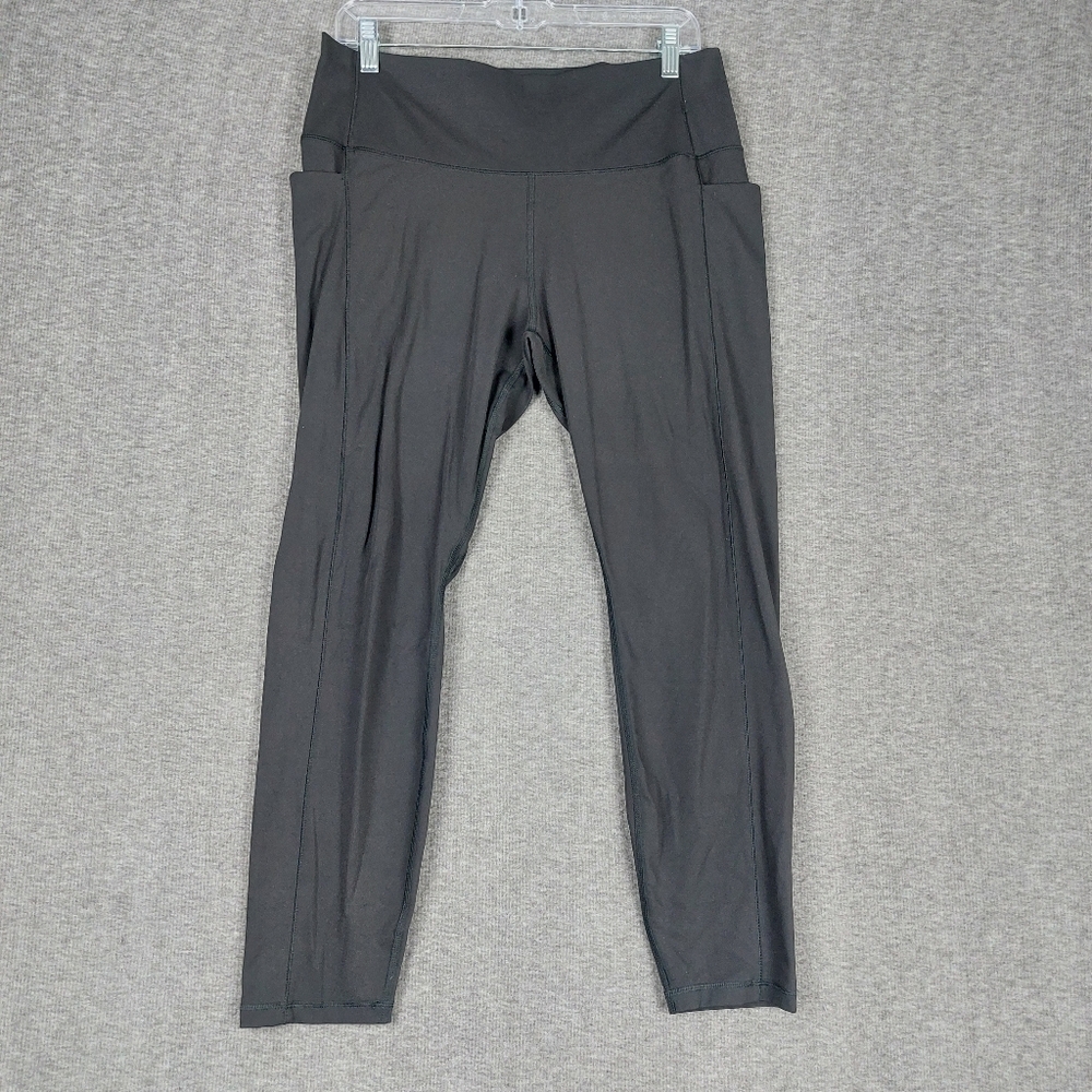 AVIA WOMENS BLACK ATHLETIC ACTIVE WEAR ATHLEISURE FITNESS POCKET LEGGINGS XL